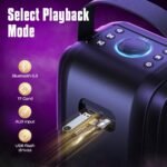 W-KING 80W Party Portable Speaker Bluetooth Wireless Boom Box with 2 Bass Tube