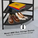 YOPCTUO 3-in-1 Entryway Coat Rack Industrial Hall Tree Corner Cloth Rack with Bench Hallway Coat and Shoe Rack for Corner Entryway Organizer with Metal Shoe for Hallway Corner Entran