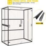 Aivituvin with Strong Metal Frame Garden Tool Shed Storage House Cabinet with Adjustable Shelfs