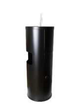 Monkey Movement Black Stainless Steel Floor Stand Wipe Dispenser with Built-in Trash Can