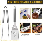 34 Pcs BBQ Grill Accessories Tools Set,16 Inches Stainless Steel Grilling Tools With Carry Bag