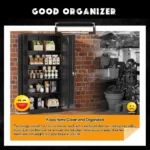 Greenvelly 72 Black Storage Cabinet with Doors