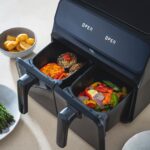 Cooks Professional 8 Litre Dual Digital Air Fryer with Double Twin Basket | Stainless Steel Energy Saving Instant Fryer with Double Drawers & Preset Functions | 8L Capacity (XL) | Black