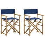 2 Folding Bamboo Director's Chairs