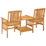 Garden Chairs With Tea Table 159X61X92 Cm Solid Acacia Wood