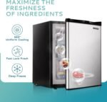 Upright freezer,3.0 Cubic Feet,Single Door Compact Mini Freezer with Reversible Stainless Steel Door,Small freezer for Home/Dorms/Apartment/Office (Silver)