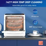 Portable Countertop Dishwasher with 5-Liter Built-In Water Tank and Air-Dry Function,5 Washing Programs