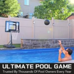 All-In-One Pool Basketball Hoop ?C Includes Composite Basketball,Air Pump,& Tools ?C Matte Black Heavy Duty Set ?C Adjustable Poolside Basketball Goal ?C Made for Kids,Teens,& Adults