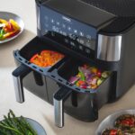 Cooks Professional 8 Litre Dual Digital Air Fryer with Double Twin Basket | Stainless Steel Energy Saving Instant Fryer with Double Drawers & Preset Functions | 8L Capacity (XL) | Black