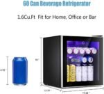 Antarctic Star Mini Fridge Cooler ?C 60 Can Beverage Refrigerator Glass Door for Beer Soda or Wine ?C Glass Door Small Drink Dispenser Machine Clear Front Removable for Home,Office or Bar,16cuft