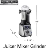 Hamilton Beach Professional 4-in-1 Juicer Mixer Grinder,Commercial-Grade 1400 Watt Motor,120V,3 Leakproof Jars,For Wet and Dry Spices,Chutneys and Curries,Engineered in India & USA (58770)
