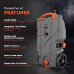 36-Gallon Portable Camper / RV Tote Tank - Features Large Heavy-Duty No-Flat Wheels & Built-In Gate Valve - Removable Steel Tow Adapter,3??RV Sewer Hose & More RV Accessories (39006)