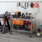 Finnhomy 2-Tier Commercial Grade Rolling Cart with Wheels and Handles