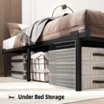 HAAGEEP Tall Platform Bed Frame Twin Size Metal Bedframe No Box Spring Needed