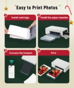 Liene 4x6'' Photo Printer,100 Sheets,Full-Color Photo,for iPhone Android