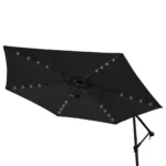 Grey 3m LED Cantilever Parasol with Rain Cover