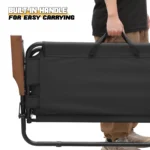 MoNiBloom Folding Double Camping Chair with Armrest,2-Person Beach Chairs for Outdoor Camping Lawn Travel Patio Picnic,Black