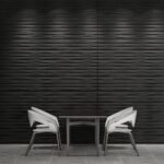 Art3d Black Large PVC 3D Textured Wavy Wall Panels Decorative,Pack of 6 Tiles