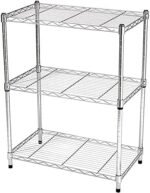 3-Shelf Adjustable,Heavy Duty Storage Shelving Unit (250 lbs loading capacity per shelf),Steel Organizer Wire Rack