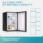 Upright freezer,3.0 Cubic Feet,Single Door Compact Mini Freezer with Reversible Stainless Steel Door,Small freezer for Home/Dorms/Apartment/Office (Silver)