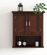 ChooChoo Wood Wall Cabinet with Doors,Medicine Cabinet with Adjustable Shelves Over The Toilet
