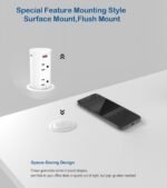 Jgstkcity Pop up Outlet for Countertop,20W USB C Fast Charging,White