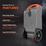 36-Gallon Portable Camper / RV Tote Tank - Features Large Heavy-Duty No-Flat Wheels & Built-In Gate Valve - Removable Steel Tow Adapter,3??RV Sewer Hose & More RV Accessories (39006)