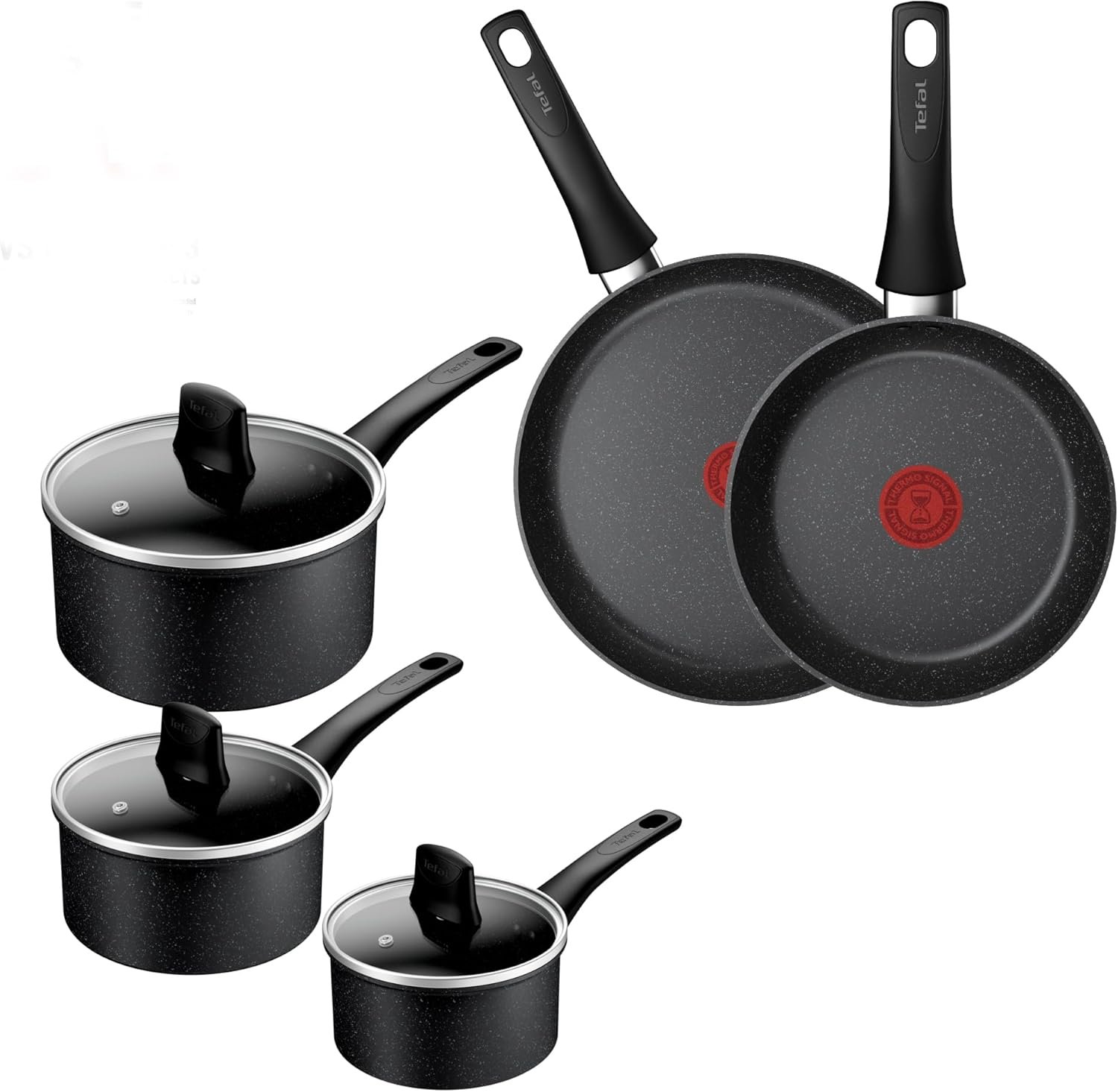 Tefal Titanium Stone,Set 5 pcs,Saucepans 16/18/20 cm + Lids,Frying Pans 24/28cm,High-Performance Non-Stick Coating,Metal Spatula Safe,All Hobs Including Induction,E105S545 Tefal Titanium Stone,Set 5 pcs,Saucepans 16/18/20 cm + Lids,Frying Pans 24/28cm,High-Performance Non-Stick Coating,Metal Spatula Safe,All Hobs Including Induction,E105S545