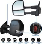 JZSUPER Towing Mirrors fit With Power Heated Turn Signal Light Temperature Sensor Spot Lights