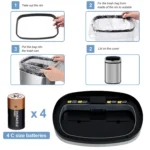 Bigacc 13 Gallon 50 Liter Kitchen Trash Can with Touch-Free & Motion Sensor,Automatic Stainless-Steel Garbage Can,Anti-Fingerprint Mute Designed Trash Bin Brushed Stainless Steel