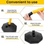 Konohan Traffic Delineator Post Cone,with 6.6 ft Link Chain and S Hooks