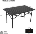 Camping Folding Table and Chairs Set,Aluminum Egg Roll Table with Easy Carrying Bag for Indoor,Outdoor,Camping,Picnic,Backyard,Set 5 Piece and Camping Table for 4 Person,White.