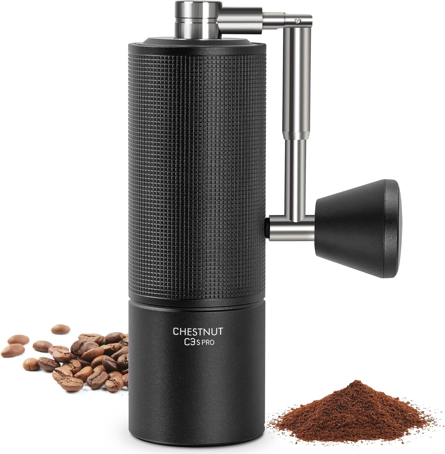 TIMEMORE Chestnut C3s PRO Manual Coffee Grinder,Upgrade Integrated All-Metal Housing,Hand Coffee Grinder with Folding Handle,for Espresso to French Press - Black TIMEMORE Chestnut C3s PRO Manual Coffee Grinder,Upgrade Integrated All-Metal Housing,Hand Coffee Grinder with Folding Handle,for Espresso to French Press - Black