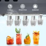 Countertop Ice Maker,Portable Ice Machine with Carry Handle,Self-Cleaning,Basket and Scoop,9 Cubes in 6 Mins,26.5lbs/24Hrs,2 Sizes of Bullet Ice,for Home,Kitchen,Party,Black,Green