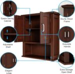 ChooChoo Wood Wall Cabinet with Doors,Medicine Cabinet with Adjustable Shelves Over The Toilet