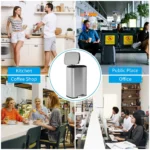 Bigacc 13 Gallon 50 Liter Kitchen Trash Can with Touch-Free & Motion Sensor,Automatic Stainless-Steel Garbage Can,Anti-Fingerprint Mute Designed Trash Bin Brushed Stainless Steel