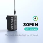 CYCPLUS Tiny Bike Pump with Gauge,Auto Stop,with Presta and Schrader Valve