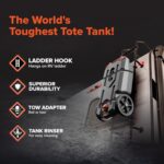 36-Gallon Portable Camper / RV Tote Tank - Features Large Heavy-Duty No-Flat Wheels & Built-In Gate Valve - Removable Steel Tow Adapter,3??RV Sewer Hose & More RV Accessories (39006)