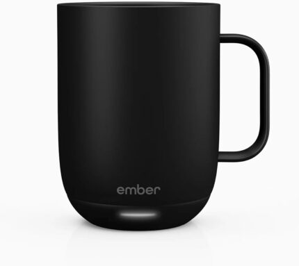 Ember Temperature Control Smart Mug 2-295 ml App-Controlled and Rechargeable Heated Coffee Mug with Intelligent LED Display,1.5-hr Battery Life and Improved Design,Black
