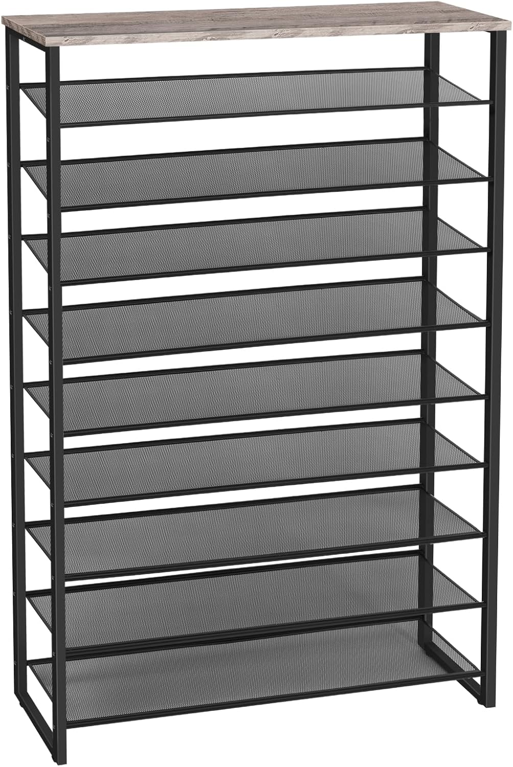 HOOBRO 10-Tier Shoe Rack,Large Capacity Shoe Storage Organizer,Shoe Storage Unit for 27-36 Pairs of Shoes,75 x 28.5 x 159 cm,Tall Shoe Shelf,Detachable Metal Mesh,Rustic Brown EBF107XJ01 HOOBRO 10-Tier Shoe Rack,Large Capacity Shoe Storage Organizer,Shoe Storage Unit for 27-36 Pairs of Shoes,75 x 28.5 x 159 cm,Tall Shoe Shelf,Detachable Metal Mesh,Rustic Brown EBF107XJ01