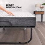 EconoHome Folding Bed with Mattress - Portable Foldable Roll Away Adult Bed for Guest