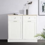 LOUVIXA Tilt Out Trash Can Cabinet with Double Hidden Trash Can Holder