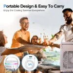 Portable Air Conditioners with Remote 1400ml Evaporative Cooler 3 Speeds USB Personal Conditioner 7 LED Light Portable AC for Room Kitchen Office Desk Bedroom Camping