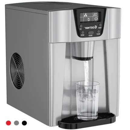 2 in 1 Ice Maker Water Dispenser Countertop 36lbs/24H LCD Display Portable New ?C Black