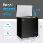 WANAI 5.0 Cubic Feet Deep Chest Freezer Compact Freezers with Adjustable Thermostat Top