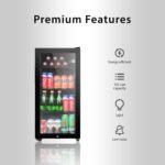 HAILANG Beverage Refrigerator With 105 Can,Freestanding Beverage Cooler
