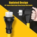 LAZMUMI 50 Amp 50FT Generator Power Cord and Power Inlet Box Waterproof Combo Kit