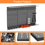 WALMANN 113PCS Pegboard Wall Organizer Kit with Pegboard Hooks with Hooks(Black)