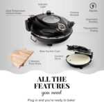 PIEZANO Crispy Crust Pizza Oven by Granitestone ??Electric Pizza Oven Indoor Portable  12 Inch Indoor Pizza Oven Countertop  Pizza Maker Heats up to 800?F for Stone Baked Pizza at Home As Seen on TV