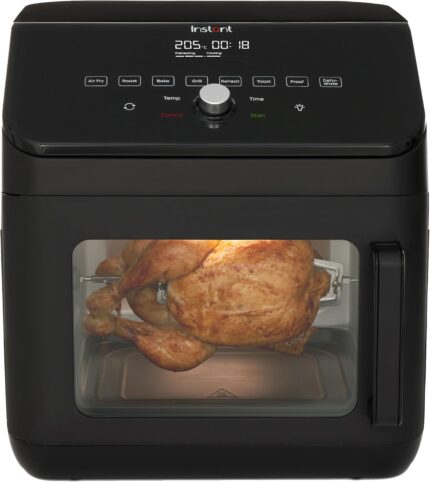 Instant Pot - Vortex Plus Dual Black Air Fryer - Large 7.6L,Family Size - Twin,Double 3.7L Baskets,Clear Window,Food Dehydrator,Grill,Bake,Roast,Reheat,Non-Stick,Easy Clean,Dishwasher Safe